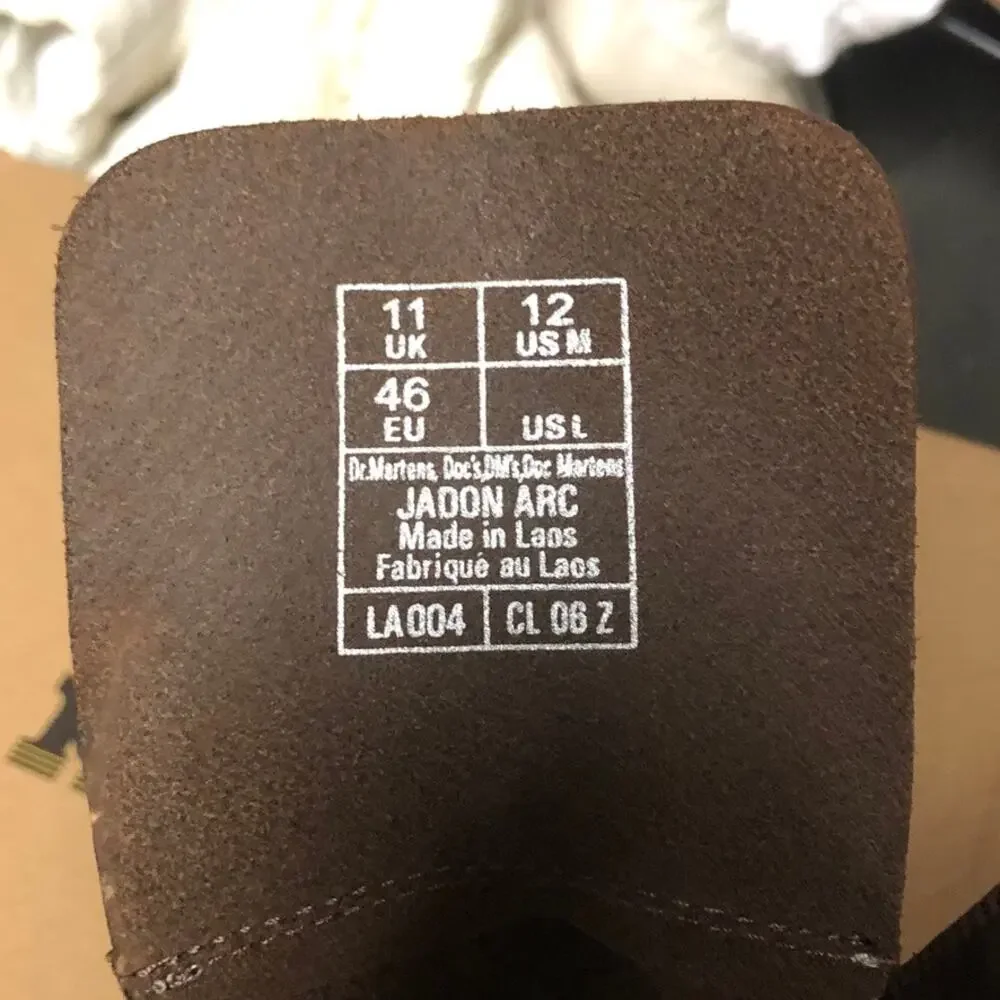 New Doc Martens Boots Mens 12 Brown Leather Jadon Arc Horse Crazy Combat